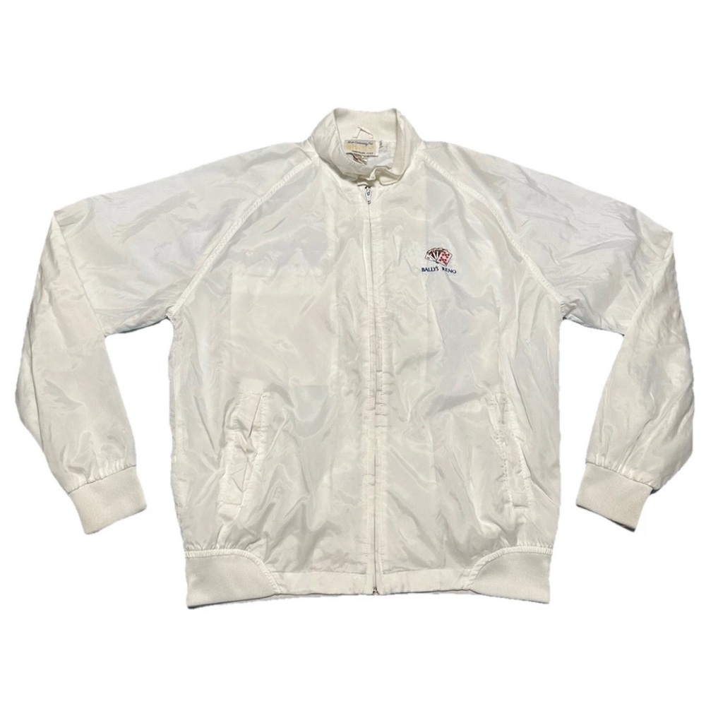 Vintage Ballys Casino Resort Mens Windbreaker Jacket Full Zip Sz Large Poker